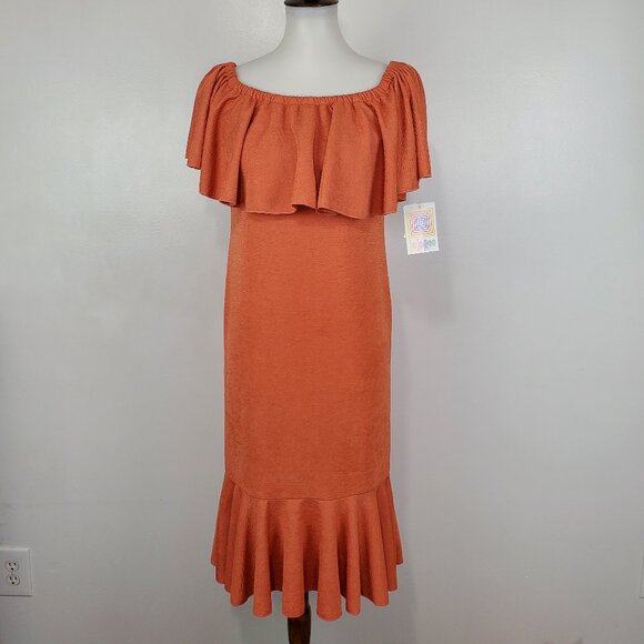 LuLaRoe Flounce On or Off Shoulder Stretchy Sheath CiCi Dress NEW NWT Size S - Picture 1 of 13